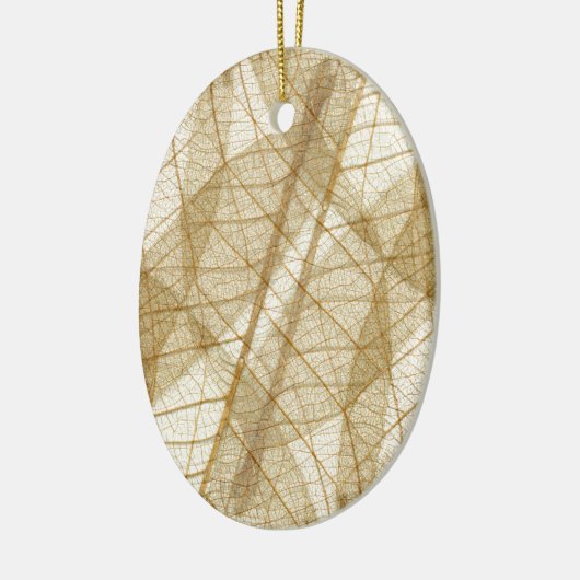 Sheer Cream Beige Lace Blätter Keramikornament (Links)