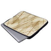 Sheer Cream Beige Lace Blätter Laptopschutzhülle (Vorne Knopf)