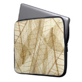 Sheer Cream Beige Lace Blätter Laptopschutzhülle (Vorderseite Links)