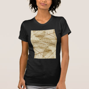 Sheer Cream Beige Lace Blätter T-Shirt