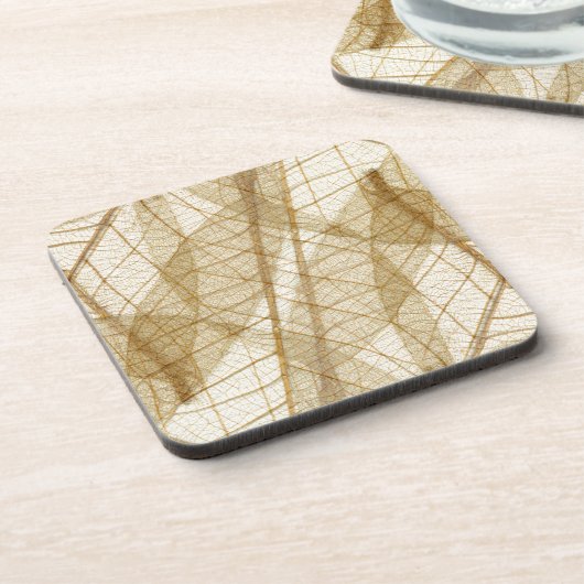 Sheer Cream Beige Lace Blätter Untersetzer (Linke Seite)