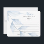Sheer Dusty Blue Advice für die Braut zu sein Hinweiskarte<br><div class="desc">Diese schicke Bride-to-Be-Ratenkarte zeichnet sich durch eine strapazierfähige blaue Blattkaskade aus, während die Rückseite eine koordinierte blass staubige blaue Farbe aufweist. - Gib sie an deine Gäste oder schicke sie mit deiner Einladung, ausgefüllt und unterschrieben zu werden, um einen wunderbaren Beistand für deine speziellen Duschgäste zu erhalten. Design erstellt für...</div>