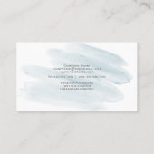 Sheer Dusty Blue Watercolor Swash Visitenkarte (Rückseite)