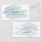 Sheer Dusty Blue Watercolor Swash Visitenkarte (Vorne/Hinten)