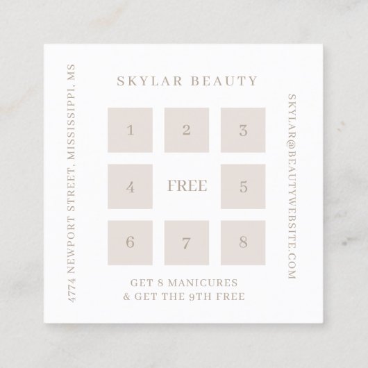 Sheer Elegant Luxuriöse Champagne Shine VIP Treuekarte (Rückseite)