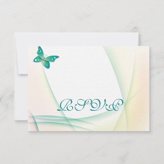 Sheer Green Butterflies RSVP Karte (Vorderseite)
