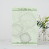 Sheer Green Geometric Tiles Personalisiert Briefpapier (Stehend Vorderseite)