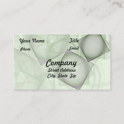 Sheer Green Tile Artwork Visitenkarte (Vorderseite)