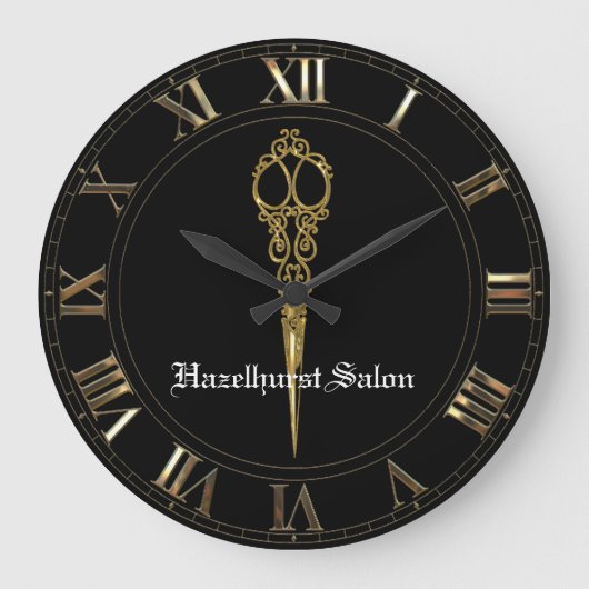 Sheer Hazlehurst Antiqued Scissors Timepiece Große Wanduhr (Vorderseite)
