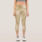 Sheer Lace Blätter Capri Leggings (Vorderseite)