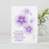 Sheer Lila Blossom Wedding Einladung (Stehend Vorderseite)