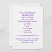 Sheer Lila Blossom Wedding Einladung (Rückseite)