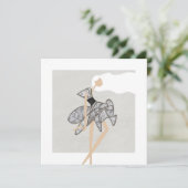 Sheer Motion Muse Glam Fashion Art Card Einladung (Stehend Vorderseite)