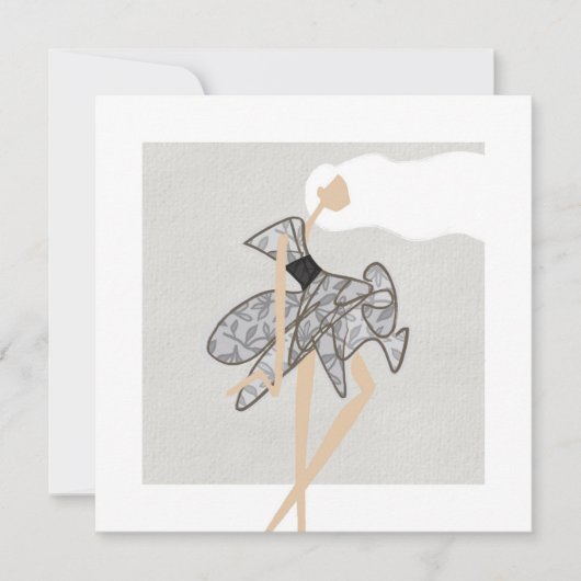 Sheer Motion Muse Glam Fashion Art Card Einladung (Vorderseite)