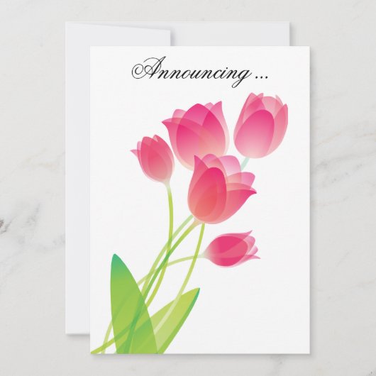 Sheer Pink Tulips Einladung (Vorderseite)