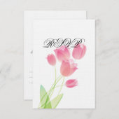 Sheer Pink Tulips RSVP Karte (Vorne/Hinten)
