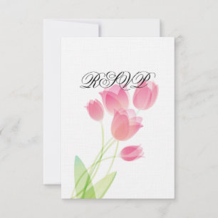 Sheer Pink Tulips RSVP Karte