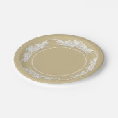 Sheer Poinsettia Lace auf Gold Pappteller (Schrägansicht)