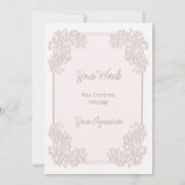 Sheer Poinsettia Lace Blush Foto Weihnachtskarte Einladung (Rückseite)