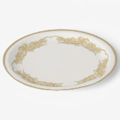 Sheer Poinsettia Lace Cream Pappteller (Schrägansicht)