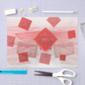 Sheer Red White Geometric Square Decoupage Seidenpapier (Handwerk)