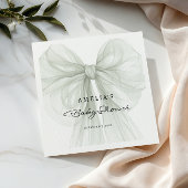Sheer Sage Bow Script Neutral Baby Serviette