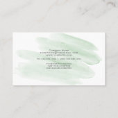 Sheer Sage Green Watercolor Swash Visitenkarte (Rückseite)