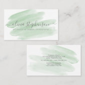 Sheer Sage Green Watercolor Swash Visitenkarte (Vorne/Hinten)