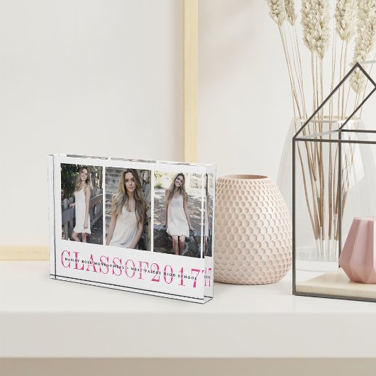 Sheer Strier Custom Class Year Abschluss Keepake Fotoblock