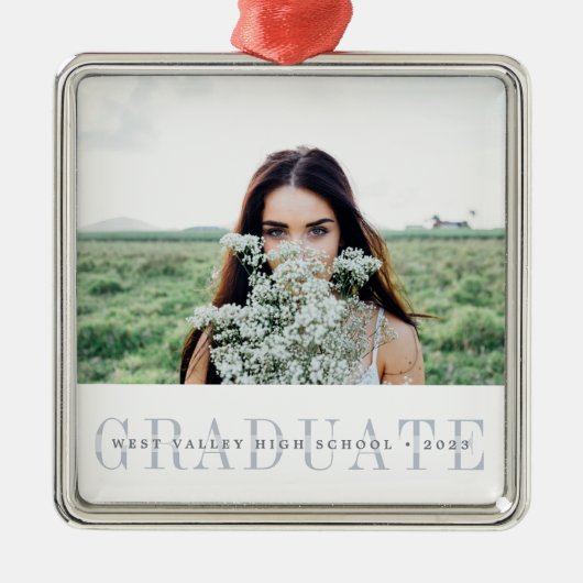 Sheer Stripe | ABSCHLUSS FOTO Silbernes Ornament (Vorne)