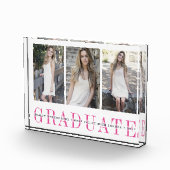 Sheer Stripe Drei-Foto-Abschluss Keepake Fotoblock (Rechts)