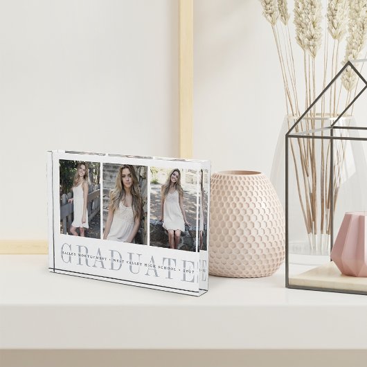 Sheer Stripe Drei-Foto-Abschluss Keepake Fotoblock