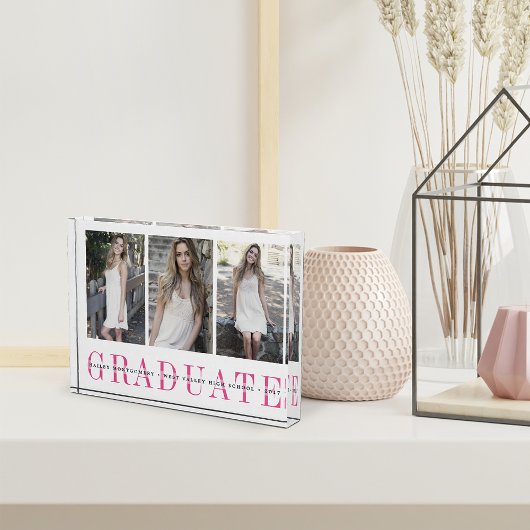 Sheer Stripe Drei-Foto-Abschluss Keepake Fotoblock