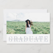 Sheer Stripe | Einladung der Foto Graduation Party (Vorderseite)