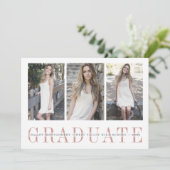 Sheer Stripe | Multi-Foto Graduation Party Einladung (Stehend Vorderseite)