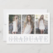Sheer Stripe | Multi-Foto Graduation Party Einladung (Vorderseite)