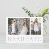 Sheer Stripe | Multi-Foto Graduation Party Einladung (Stehend Vorderseite)