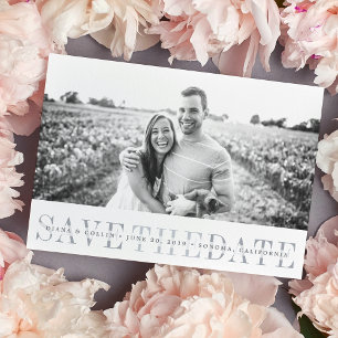 Sheer Stripe   Save the Date Fotokarte