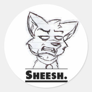 Sheesh. Aufkleber. Runder Aufkleber