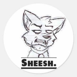 Sheesh. Aufkleber. Runder Aufkleber