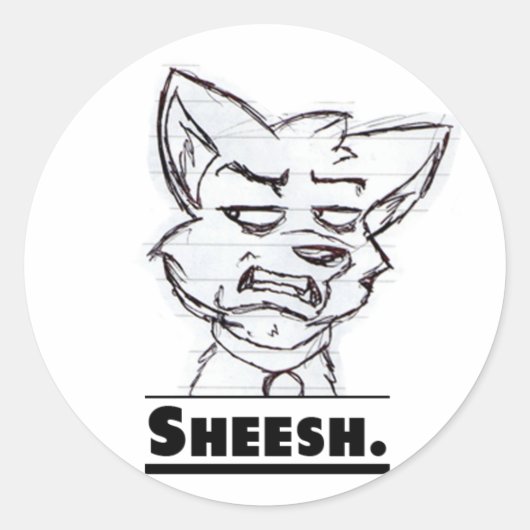 Sheesh. Aufkleber. Runder Aufkleber (Vorderseite)