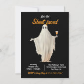 Sheet-Faced Ghost Cocktails Erwachsene Halloween-P Einladung (Vorderseite)