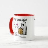 Sheet Faced Ghost Happy Hallowine Tasse (Vorderseite Links)