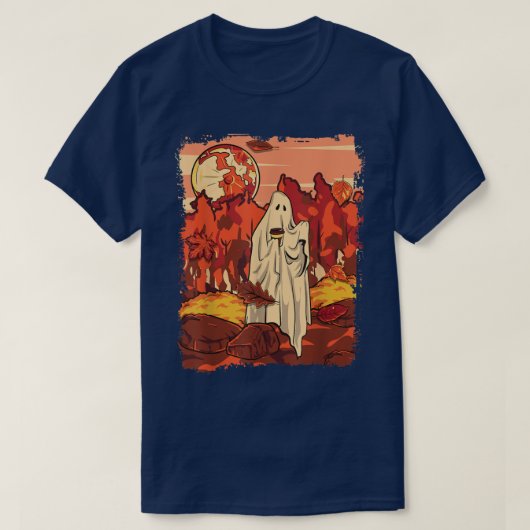 Sheet Ghost Coffee Herbst lässt Herbstsaison gemüt T-Shirt (Design vorne)