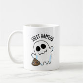 Sheet Happens Funny Ghost Pun Kaffeetasse (Links)