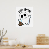 Sheet Happens Funny Ghost Pun Poster (Küche)