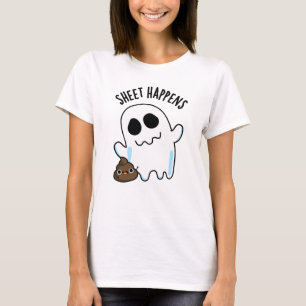 Sheet Happens Funny Ghost Pun T-Shirt