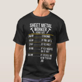 Sheet Metal Worker Hourrate Funny Gift T - Shirt (Vorderseite)