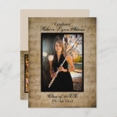 Sheet Music Abschluss Ankündigung - Postkarte (Vorne/Hinten)