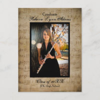 Sheet Music Abschluss Ankündigung - Postkarte